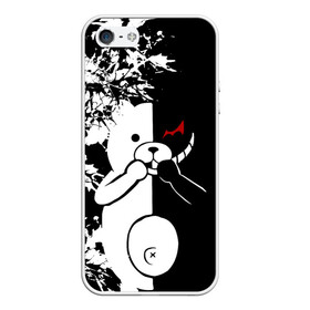 Чехол для iPhone 5/5S матовый с принтом monokuma в Новосибирске, Силикон | Область печати: задняя сторона чехла, без боковых панелей | danganronpa | monokuma | trigger happy havoc | аниме | игрушка | манга | медведь | монокума | монохром | мягкая игрушка робот | робот