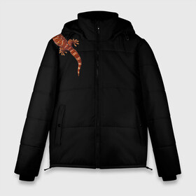 Мужская зимняя куртка 3D с принтом Ручной геккон в Новосибирске, верх — 100% полиэстер; подкладка — 100% полиэстер; утеплитель — 100% полиэстер | длина ниже бедра, свободный силуэт Оверсайз. Есть воротник-стойка, отстегивающийся капюшон и ветрозащитная планка. 

Боковые карманы с листочкой на кнопках и внутренний карман на молнии. | Тематика изображения на принте: варан | геккон | домашнее животное | игуана | любимец | люблю животных | милая ящерка | милый зверек | мой дракон | пресмыкающиеся | ручная ящерица | ручной геккон | ручной дракон | ручной зверек