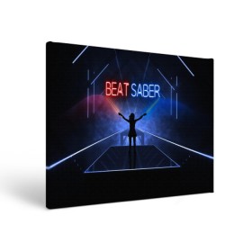 Холст прямоугольный с принтом Beat Saber в Новосибирске, 100% ПВХ |  | 3d | 3д | beat | saber | виртуальная | игра | реальность | ритм