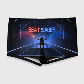Мужские купальные плавки 3D с принтом Beat Saber в Новосибирске, Полиэстер 85%, Спандекс 15% |  | Тематика изображения на принте: 3d | 3д | beat | saber | виртуальная | игра | реальность | ритм
