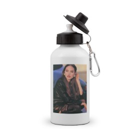 Бутылка спортивная с принтом Анджелина Джоли в Новосибирске, металл | емкость — 500 мл, в комплекте две пластиковые крышки и карабин для крепления | актриса | анджелина | голливуд | джоли | знаменитости | миссис смит