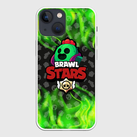 Чехол для iPhone 13 mini с принтом BRAWL STARS SPIKE. в Новосибирске,  |  | 8 bit | bibi | brawl stars | brock | bull | crow | dinomike | el primo | leon | mobile game | nita | poko | ricochet | stars | tara | бравл старс | ворон | леон | мобильные игры