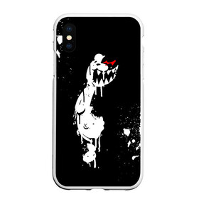 Чехол для iPhone XS Max матовый с принтом Monokuma paint в Новосибирске, Силикон | Область печати: задняя сторона чехла, без боковых панелей | danganronpa | eye | monokuma | paint | аватар | антагонист | брызги | глаз | игрушка | краска | медведь | монокума | мягкая | панда | потёки | робот