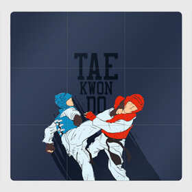 Магнитный плакат 3Х3 с принтом Taekwondo в Новосибирске, Полимерный материал с магнитным слоем | 9 деталей размером 9*9 см | taekwondo | восточные единоборства | единоборства | теквондо | тхэквондо | тэквондо