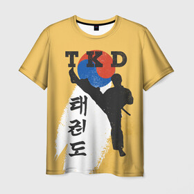 Мужская футболка 3D с принтом TKD в Новосибирске, 100% полиэфир | прямой крой, круглый вырез горловины, длина до линии бедер | taekwondo | восточные единоборства | единоборства | теквондо | тхэквондо | тэквондо