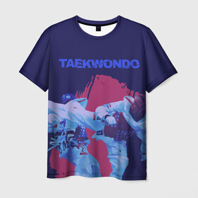 Мужская футболка 3D с принтом Taekwondo в Новосибирске, 100% полиэфир | прямой крой, круглый вырез горловины, длина до линии бедер | taekwondo | восточные единоборства | единоборства | теквондо | тхэквондо | тэквондо