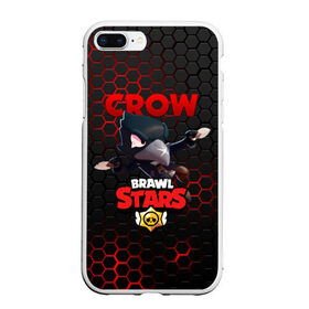 Чехол для iPhone 7Plus/8 Plus матовый с принтом BRAWL STARS CROW в Новосибирске, Силикон | Область печати: задняя сторона чехла, без боковых панелей | bibi | brawl stars | crow | el brown | leon | leon shark | max | sally leon | shark | stars | акула | биби | ворон | леон