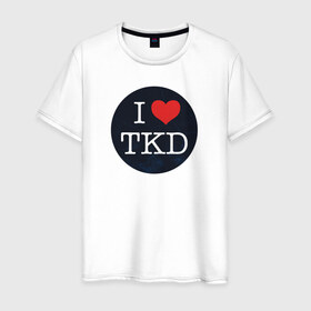 Мужская футболка хлопок с принтом TKD в Новосибирске, 100% хлопок | прямой крой, круглый вырез горловины, длина до линии бедер, слегка спущенное плечо. | taekwondo | восточные единоборства | единоборства | теквондо | тхэквондо | тэквондо