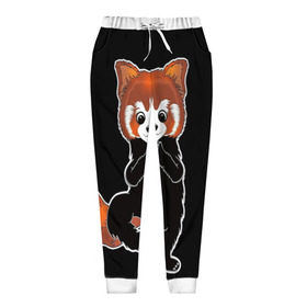 Женские брюки 3D с принтом Енот в Новосибирске, полиэстер 100% | прямой крой, два кармана без застежек по бокам, с мягкой трикотажной резинкой на поясе и по низу штанин. В поясе для дополнительного комфорта — широкие завязки | cute | panda | red | vector | енот | рыжая | рыжая енот