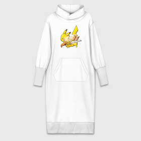 Платье удлиненное хлопок с принтом Пика_Самурай в Новосибирске,  |  | anime | onime | picachu | pika | pikachu | samurai | zenitsu agatsuma | аниме | анимэ | без | в | готов | дзэницу агацума | зен | и | катана | кимано | меч | молнии | молния | на | ониме | онимэ | пакемон | пика | пикачу | плащ | покемон