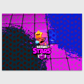 Поздравительная открытка с принтом BRAWL STARS СЭНДИ в Новосибирске, 100% бумага | плотность бумаги 280 г/м2, матовая, на обратной стороне линовка и место для марки
 | Тематика изображения на принте: 8 bit | bibi | brawl stars | brock | bull | crow | dinomike | el primo | leon | mobile game | nita | poko | ricochet | stars | tara | бравл старс | ворон | леон | мобильные игры