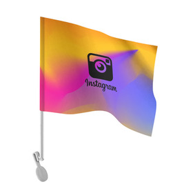 Флаг для автомобиля с принтом Instagram в Новосибирске, 100% полиэстер | Размер: 30*21 см | insta | instagram | instagramm | social | видео | инста | инстаграм | инстаграмм | приложение | социальная сеть | фото