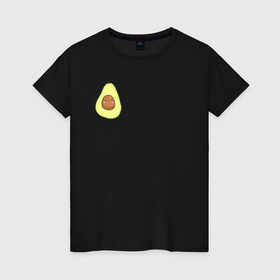 Женская футболка хлопок с принтом Сердитый авокадо в Новосибирске, 100% хлопок | прямой крой, круглый вырез горловины, длина до линии бедер, слегка спущенное плечо | авокадо | еда | злой | милый | прикольный | сердитый | фрут