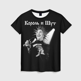 Женская футболка 3D с принтом Король и Шут + Анархия (спина) в Новосибирске, 100% полиэфир ( синтетическое хлопкоподобное полотно) | прямой крой, круглый вырез горловины, длина до линии бедер | punk | rock | киш | король | король и шут | михаил горшенев | панки | рок | русский рок | шут