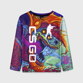 Детский лонгслив 3D с принтом CS GO HYPERBEAST | КС ГО ХАЙПЕРБИСТ в Новосибирске, 100% полиэстер | длинные рукава, круглый вырез горловины, полуприлегающий силуэт
 | Тематика изображения на принте: astralis | awp | counter strike | cs go | cs go global offensive | cs:go | faze clan | hyper beast | team liquid | астралис | кс го | тим ликвид | фейз клан | хайпер бист