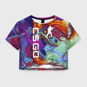 Женская футболка Crop-top 3D с принтом CS GO HYPERBEAST | КС ГО ХАЙПЕРБИСТ в Новосибирске, 100% полиэстер | круглая горловина, длина футболки до линии талии, рукава с отворотами | astralis | awp | counter strike | cs go | cs go global offensive | cs:go | faze clan | hyper beast | team liquid | астралис | кс го | тим ликвид | фейз клан | хайпер бист