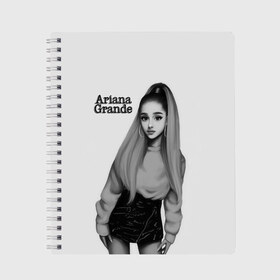 Тетрадь с принтом Ariana Grande (Ариана Гранде) в Новосибирске, 100% бумага | 48 листов, плотность листов — 60 г/м2, плотность картонной обложки — 250 г/м2. Листы скреплены сбоку удобной пружинной спиралью. Уголки страниц и обложки скругленные. Цвет линий — светло-серый
 | ariana grande | актриса | американская певица | ариана | ариана гранде | гранде | девушка | музыка | певица | песни | продюсер