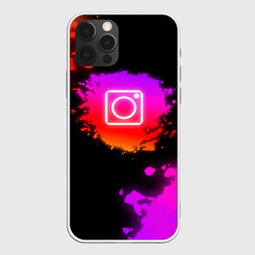 Чехол для iPhone 12 Pro Max с принтом Instagram в Новосибирске, Силикон |  | Тематика изображения на принте: instagram | брызги краски | инстаграм | краска | логотиб инстаграм | майки с логотипом инстаграм | майки с прикольными картинками | неон | неоновые майки | прикольные картинки | соц сети