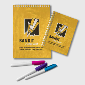 Блокнот с принтом Bandit (R6s) в Новосибирске, 100% бумага | 48 листов, плотность листов — 60 г/м2, плотность картонной обложки — 250 г/м2. Листы скреплены удобной пружинной спиралью. Цвет линий — светло-серый
 | Тематика изображения на принте: art | bandit | game | logo | rainbow | shooter | siege | six | ubisoft | арт | бандит | игра | игры | компьютерные | лого | оперативник | осада | персонаж | радуга 6 | шутер