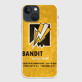 Чехол для iPhone 13 mini с принтом Bandit (R6s) в Новосибирске,  |  | Тематика изображения на принте: art | bandit | game | logo | rainbow | shooter | siege | six | ubisoft | арт | бандит | игра | игры | компьютерные | лого | оперативник | осада | персонаж | радуга 6 | шутер