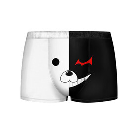 Мужские трусы 3D с принтом Monokuma в Новосибирске, 50% хлопок, 50% полиэстер | классическая посадка, на поясе мягкая тканевая резинка | Тематика изображения на принте: anime | character | dangan ronpa | kawai | manga | аниме | анимэ | глаз | данганронпа | двухцветная | директор | злодей | из | изображение | кавай | крутой | лицо | манга | медведь | милый | мишка | на груди | необычный | нос