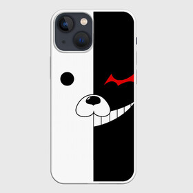 Чехол для iPhone 13 mini с принтом Monokuma в Новосибирске,  |  | anime | character | dangan ronpa | kawai | manga | аниме | анимэ | глаз | данганронпа | двухцветная | директор | злодей | из | изображение | кавай | крутой | лицо | манга | медведь | милый | мишка | на груди | необычный | нос