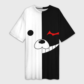 Платье-футболка 3D с принтом Monokuma в Новосибирске,  |  | anime | character | dangan ronpa | kawai | manga | аниме | анимэ | глаз | данганронпа | двухцветная | директор | злодей | из | изображение | кавай | крутой | лицо | манга | медведь | милый | мишка | на груди | необычный | нос