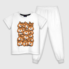 Детская пижама хлопок с принтом Попки Корги в Новосибирске, 100% хлопок |  брюки и футболка прямого кроя, без карманов, на брюках мягкая резинка на поясе и по низу штанин
 | корги | попки корги | собаки
