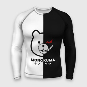 Мужской рашгард 3D с принтом _Monokuma_ в Новосибирске,  |  | Тематика изображения на принте: anime | character | dangan ronpa | kawai | manga | аниме | анимэ | глаз | данганронпа | двухцветная | директор | злодей | из | изображение | кавай | крутой | лицо | манга | медведь | милый | мишка | на груди | необычный | нос