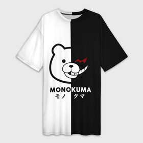 Платье-футболка 3D с принтом _Monokuma_ в Новосибирске,  |  | anime | character | dangan ronpa | kawai | manga | аниме | анимэ | глаз | данганронпа | двухцветная | директор | злодей | из | изображение | кавай | крутой | лицо | манга | медведь | милый | мишка | на груди | необычный | нос