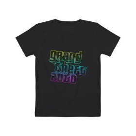 Детская футболка хлопок с принтом Gta logo:gradient в Новосибирске, 100% хлопок | круглый вырез горловины, полуприлегающий силуэт, длина до линии бедер | grand theft auto | gta | геометрия | гта | гта 5 | игра | линии | логотип | пеф