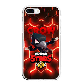 Чехол для iPhone 7Plus/8 Plus матовый с принтом BRAWL STARS CROW в Новосибирске, Силикон | Область печати: задняя сторона чехла, без боковых панелей | bibi | brawl stars | crow | el brown | leon | leon shark | max | sally leon | shark | stars | акула | биби | ворон | леон