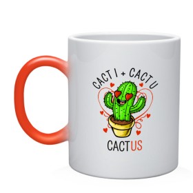 Кружка хамелеон с принтом CactUs в Новосибирске, керамика | меняет цвет при нагревании, емкость 330 мл | Тематика изображения на принте: 