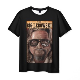 Мужская футболка 3D с принтом The Big Lebowski в Новосибирске, 100% полиэфир | прямой крой, круглый вырез горловины, длина до линии бедер | Тематика изображения на принте: big | lebowski | the | большой | кинофильм | лебовски