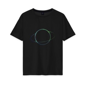 Женская футболка хлопок Oversize с принтом Планета в Новосибирске, 100% хлопок | свободный крой, круглый ворот, спущенный рукав, длина до линии бедер
 | planet | space | астрономия | звезда | звёзды | космос | орбита | планета