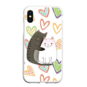 Чехол для iPhone XS Max матовый с принтом Сладкая парочка в Новосибирске, Силикон | Область печати: задняя сторона чехла, без боковых панелей | 14 февраля | 8 марта | валентинов день | верность | влюбленность | влюбленные | вместе навсегда | двое | девичник | девушке | кот | коты | кошка | кошки | любимая | любимый | люблю | люблю тебя | мы с то