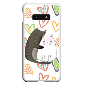 Чехол для Samsung S10E с принтом Сладкая парочка в Новосибирске, Силикон | Область печати: задняя сторона чехла, без боковых панелей | 14 февраля | 8 марта | валентинов день | верность | влюбленность | влюбленные | вместе навсегда | двое | девичник | девушке | кот | коты | кошка | кошки | любимая | любимый | люблю | люблю тебя | мы с то