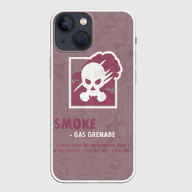 Чехол для iPhone 13 mini с принтом Smoke (R6s) в Новосибирске,  |  | Тематика изображения на принте: art | game | logo | rainbow | shooter | siege | six | smoke | ubisoft | арт | газ | игра | игры | компьютерные | лого | оперативник | осада | персонаж | радуга 6 | следж | слэдж | смоук | шутер