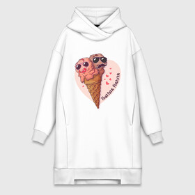 Платье-худи хлопок с принтом Вместе навсегда в Новосибирске,  |  | art | heart | horn | ice cream | арт | любовь | мороженое | очки | рожок | сердечки | сердце