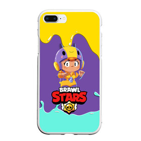 Чехол для iPhone 7Plus/8 Plus матовый с принтом BRAWL STARS BEA в Новосибирске, Силикон | Область печати: задняя сторона чехла, без боковых панелей | bea | bibi | brawl stars | colt | crow | el brown | leon | leon shark | max | nita | sally leon | shark | акула | беа | берли | биби | бравл старс | браун | ворон | кольт | леон | леон акула | макс | нита | шелли