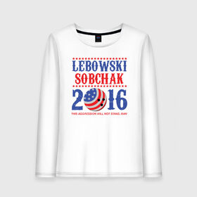 Женский лонгслив хлопок с принтом Lebowski Sobchak 2016 в Новосибирске, 100% хлопок |  | 