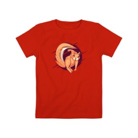 Детская футболка хлопок с принтом Злая Белочка в Новосибирске, 100% хлопок | круглый вырез горловины, полуприлегающий силуэт, длина до линии бедер | Тематика изображения на принте: angry | squirrel | wild | белка | белки | белочки | дикая | злая