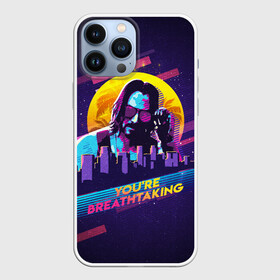 Чехол для iPhone 13 Pro Max с принтом You Are Breathtaking в Новосибирске,  |  | breathtaking | cyber | cyberpunk | cyberpunk2077 | keanu reeves | киану | киану ривз | киберпанк | киберпанк 2077 | ретро | ривз