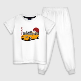 Детская пижама хлопок с принтом Honda Civic EK6 в Новосибирске, 100% хлопок |  брюки и футболка прямого кроя, без карманов, на брюках мягкая резинка на поясе и по низу штанин
 | honda civic ek6