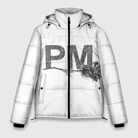 Мужская зимняя куртка 3D с принтом Payton Moormeier в Новосибирске, верх — 100% полиэстер; подкладка — 100% полиэстер; утеплитель — 100% полиэстер | длина ниже бедра, свободный силуэт Оверсайз. Есть воротник-стойка, отстегивающийся капюшон и ветрозащитная планка. 

Боковые карманы с листочкой на кнопках и внутренний карман на молнии. | letters p m | moormeier | payton | payton moormeier | payton moormeier мерч | pm | tiktok | буквы р м | звезда соцсетей | инициалы рм | мурмайер | мурмейер | пайтон | пайтон мурмайер | пейтон | пейтон мурмайер | пэйтон | пэйтон мурмайер
