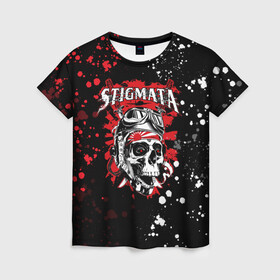 Женская футболка 3D с принтом Stigmata в Новосибирске, 100% полиэфир ( синтетическое хлопкоподобное полотно) | прямой крой, круглый вырез горловины, длина до линии бедер | music | rock | stigmata | альтернатива | музыка | рок | стигмата | тарас уманскии