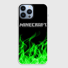 Чехол для iPhone 13 Pro Max с принтом MINECRAFT FIRE в Новосибирске,  |  | Тематика изображения на принте: block | creeper | cube | minecraft | pixel | блок | геометрия | крафт | крипер | кубики | майнкрафт | пиксели