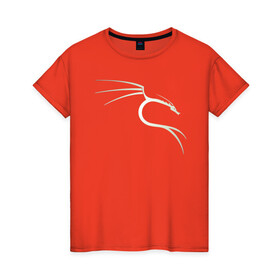 Женская футболка хлопок с принтом Kali Linux в Новосибирске, 100% хлопок | прямой крой, круглый вырез горловины, длина до линии бедер, слегка спущенное плечо | kali | linux | кали | линукс