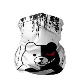 Бандана-труба 3D с принтом MONOKUMA. в Новосибирске, 100% полиэстер, ткань с особыми свойствами — Activecool | плотность 150‒180 г/м2; хорошо тянется, но сохраняет форму | anime | bear | black  white | danganronpa | kurokuma | monodam | monokuma | monomi | monotaro | pink | rabbit | school | shirokuma | аниме | главарь | мoноми | монокума | черно белый | школа