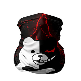 Бандана-труба 3D с принтом MONOKUMA. в Новосибирске, 100% полиэстер, ткань с особыми свойствами — Activecool | плотность 150‒180 г/м2; хорошо тянется, но сохраняет форму | anime | bear | black  white | danganronpa | kurokuma | monodam | monokuma | monomi | monotaro | pink | rabbit | school | shirokuma | аниме | главарь | мoноми | монокума | черно белый | школа